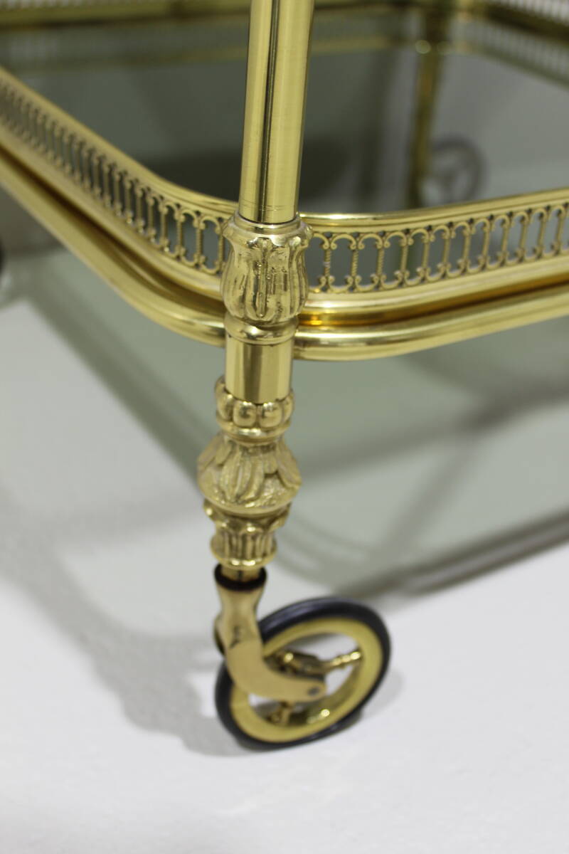 Vintage barcart, serveerwagen - messing, jaren '70 | 01440