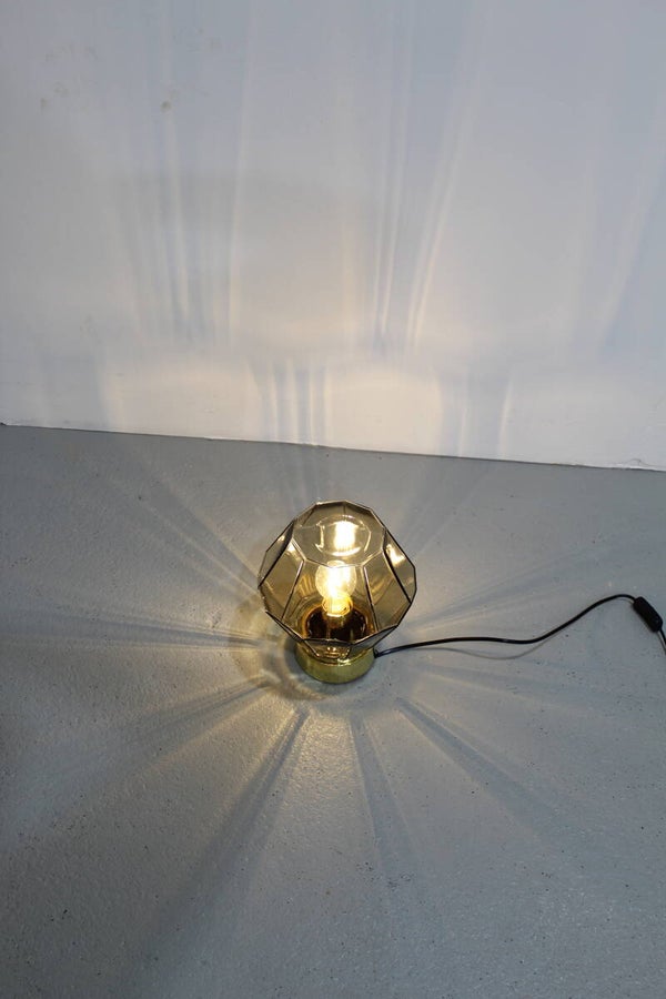 Vintage plafondlamp, wandlamp Glashütte Limburg - rookglas