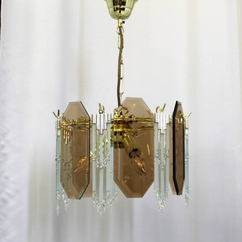Vintage smoked glass lamp