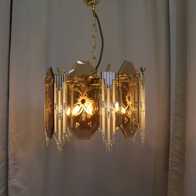 Vintage smoked glass lamp