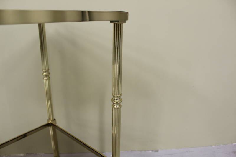 Vintage bar cart, serving trolley - brass, smoked glass, 1970s