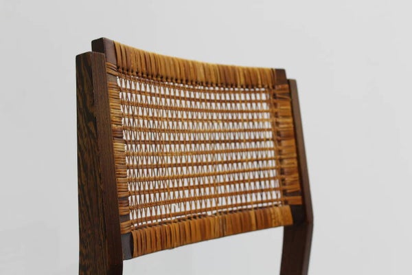Vintage-Esszimmerstuhl – Wenge, Rattan, Kunstleder, 1960er Jahre | 01058