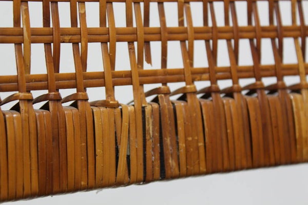 Vintage-Esszimmerstuhl – Wenge, Rattan, Kunstleder, 1960er Jahre | 01058