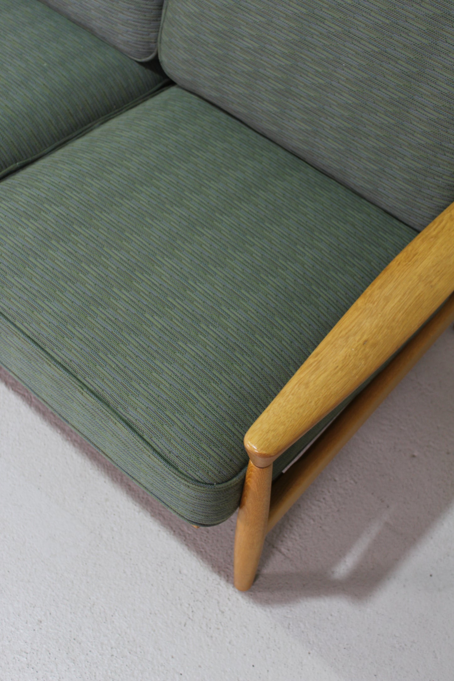 Vintage bank Erik Wørts IKEA eiken, groen
