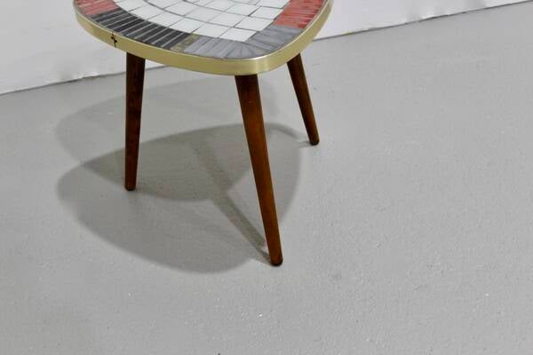Vintage Pflanzentisch, Beistelltisch Mosaik - 60er | 01131