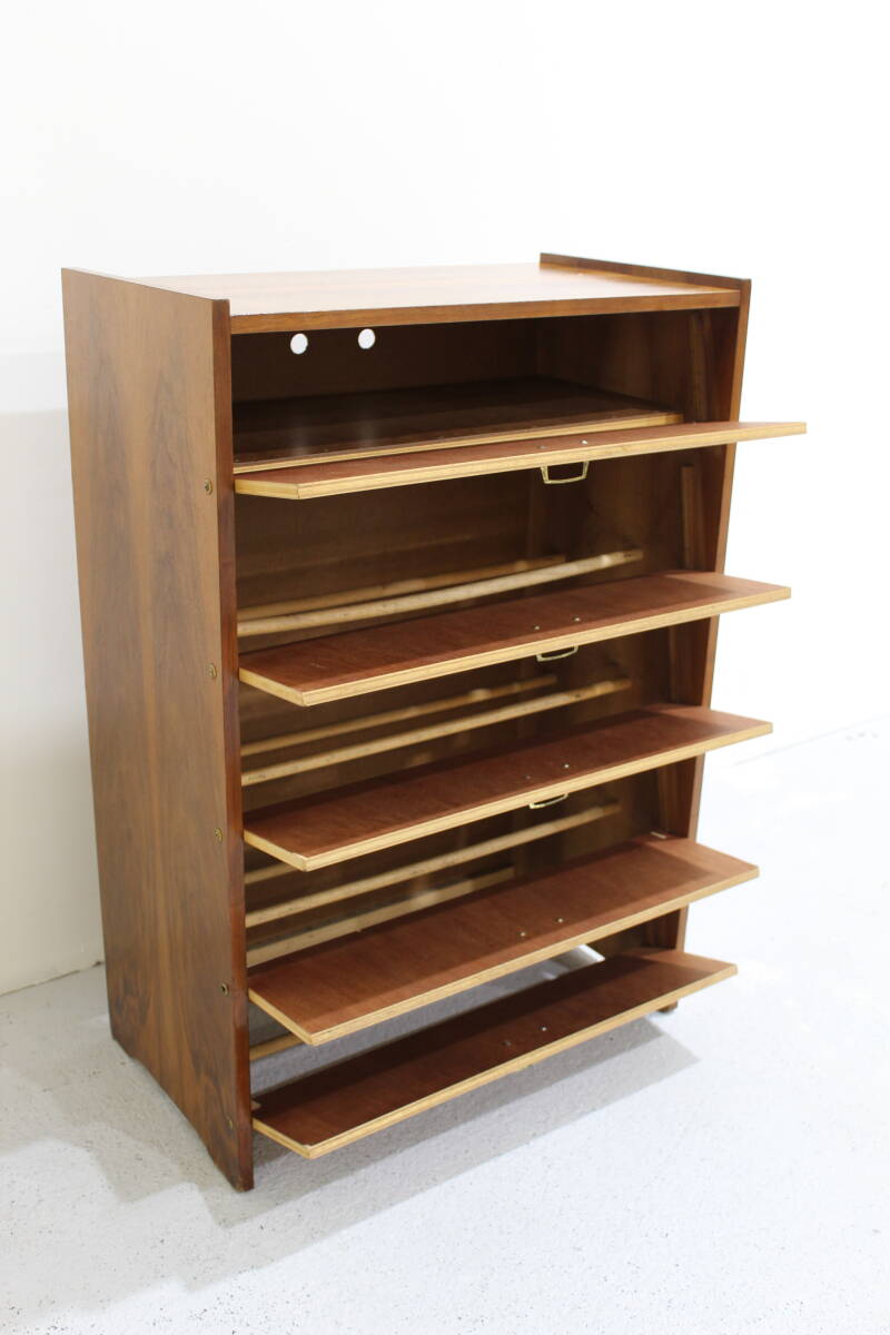 Vintage schoenenkastje - hout, jaren '60 | 01088