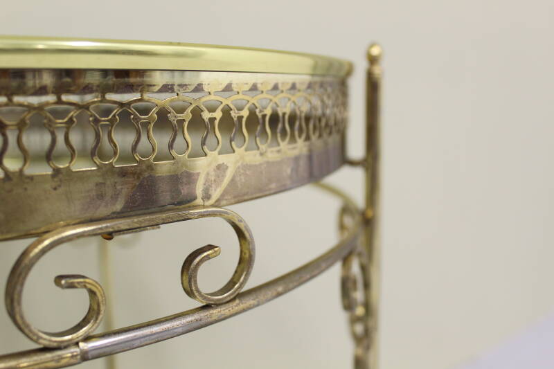 Vintage French brass bar cart - smoked glass, 70s | 00806