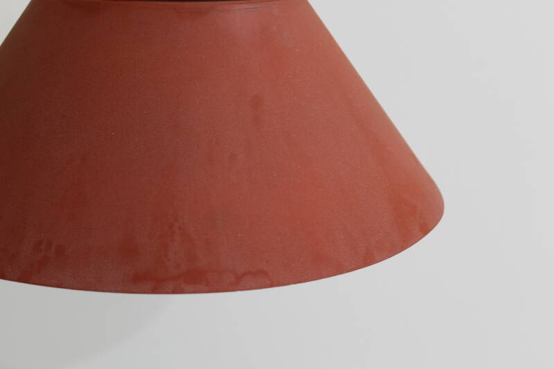 Vintage metalen hanglamp - Honsel Leuchten, jaren '70 rood, goud | 01172