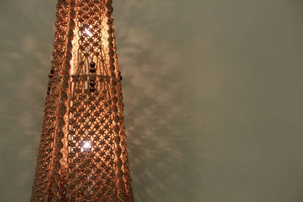 Vintage Stehlampe, Makramee
