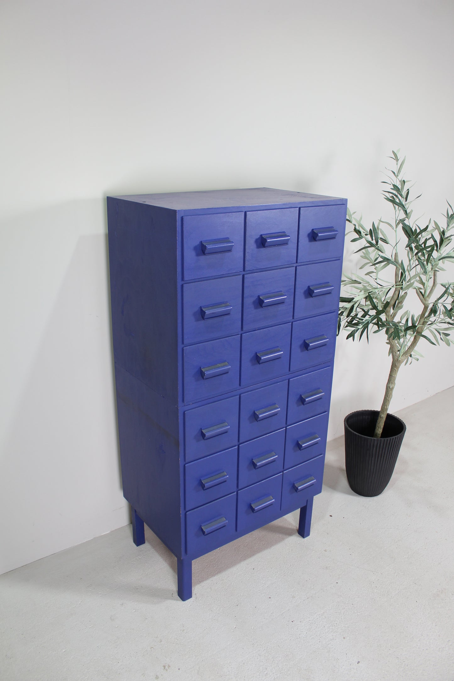 Vintage ladekast, opbergkast - blauw