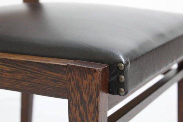 Vintage-Esszimmerstuhl – Wenge, Rattan, Kunstleder, 1960er Jahre | 01058