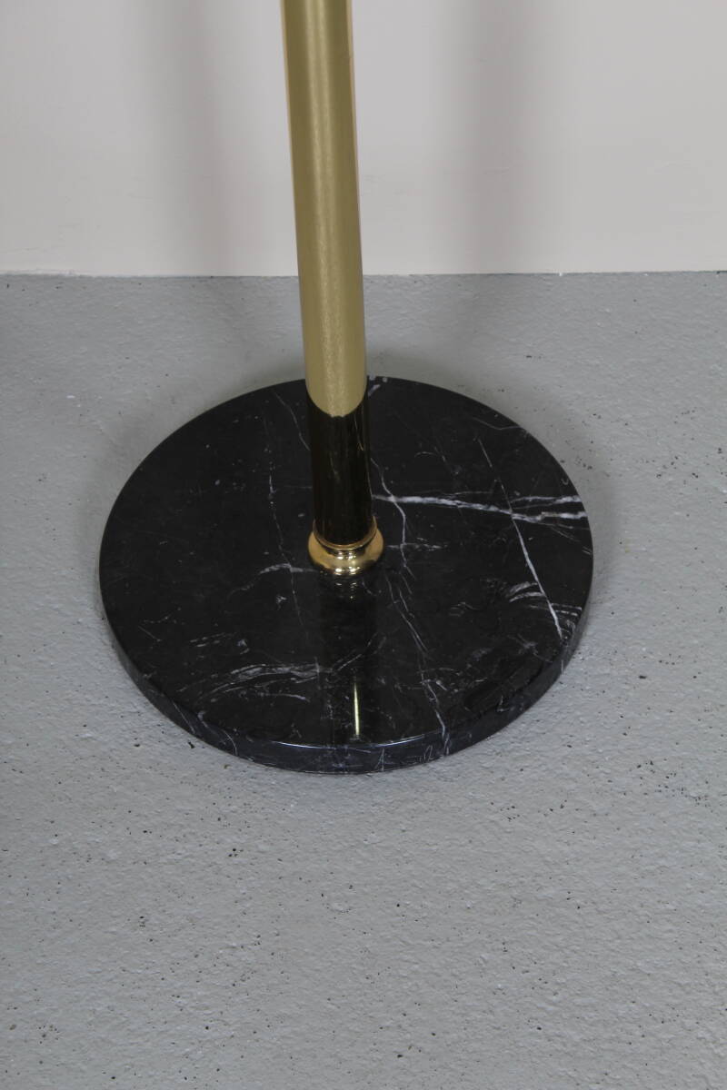Vintage standing coat rack, wardrobe - brass, marble | 01392