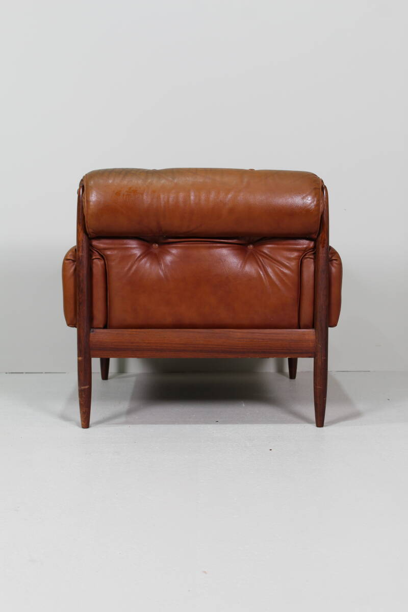Vintage leren fauteuil - jaren '60, bruin | 01432