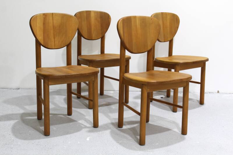 4x Vintage-Esszimmerstühle aus Massivholz | 00994