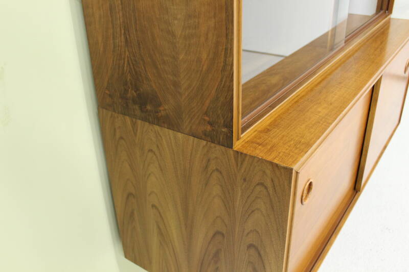 Vintage Musterring sideboard, display cabinet - walnut 1960s | 00777