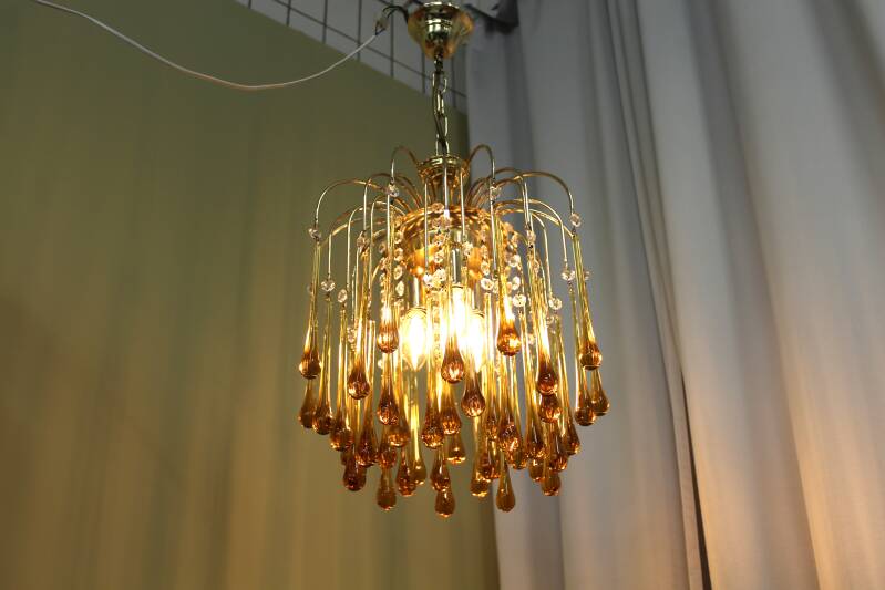Vintage teardrop lamp - amber