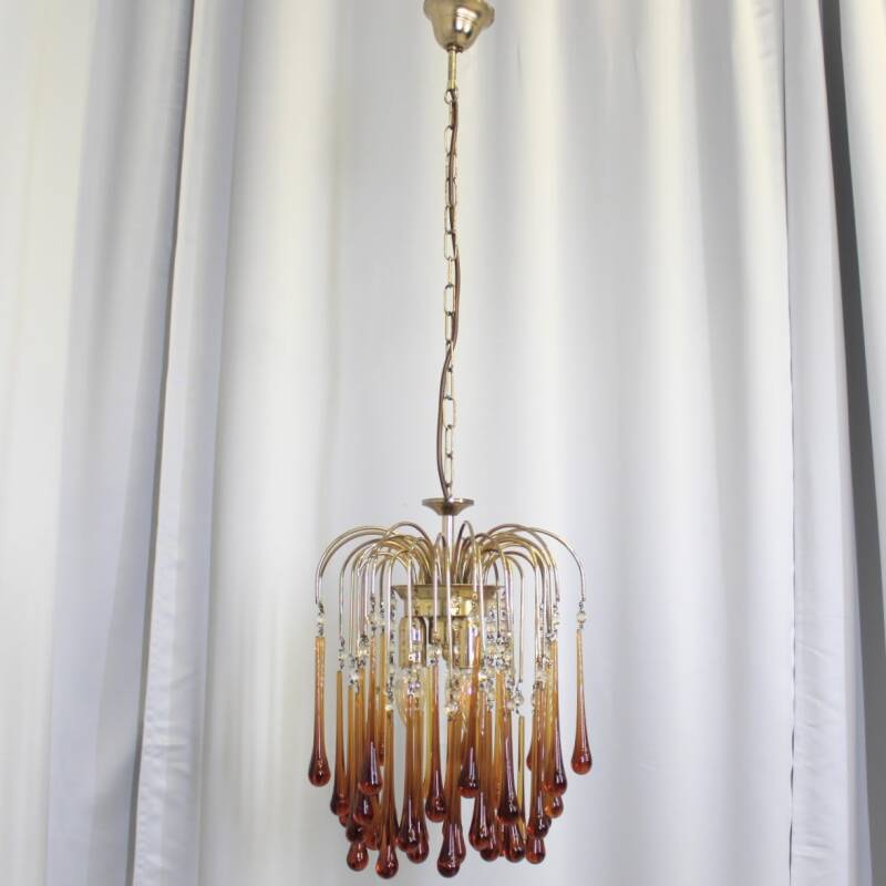 Vintage teardrop lamp - amber