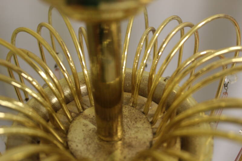 Vintage teardrop lamp - roze, goud jaren '70