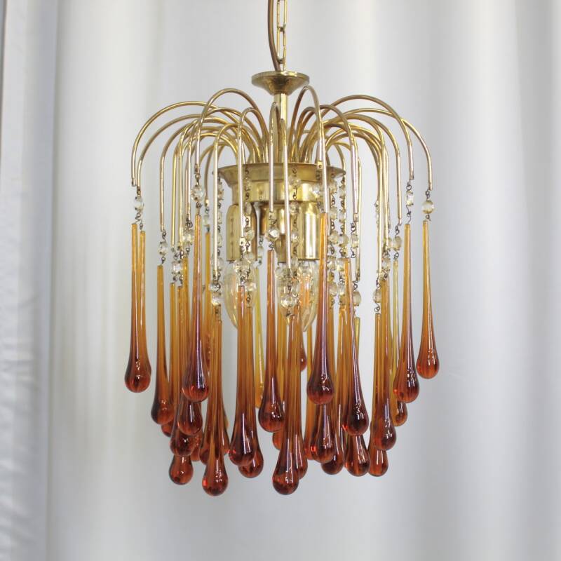 Vintage teardrop lamp - amber