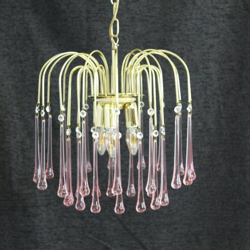 Vintage teardrop lamp - roze
