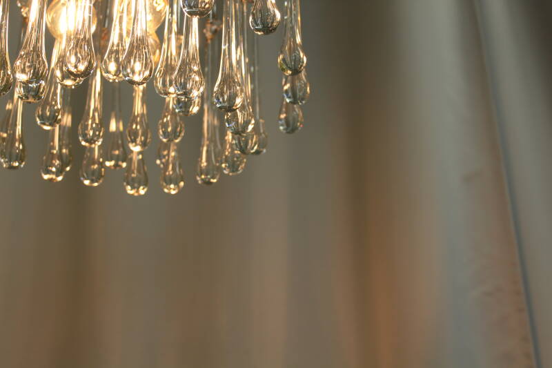 Vintage Murano teardrop lamp - zilver/transparant