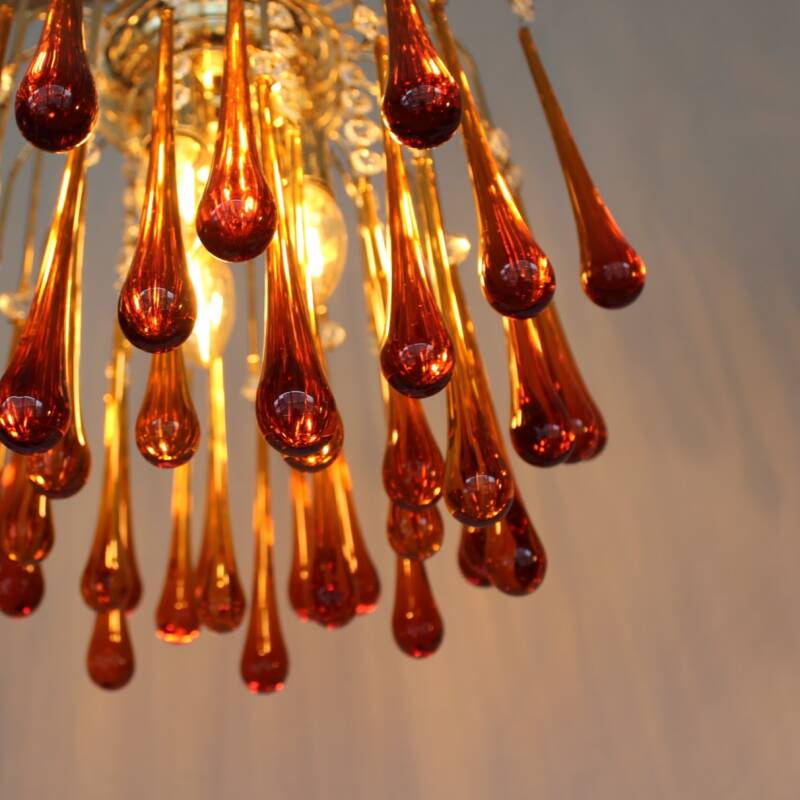 Vintage teardrop lamp - amber