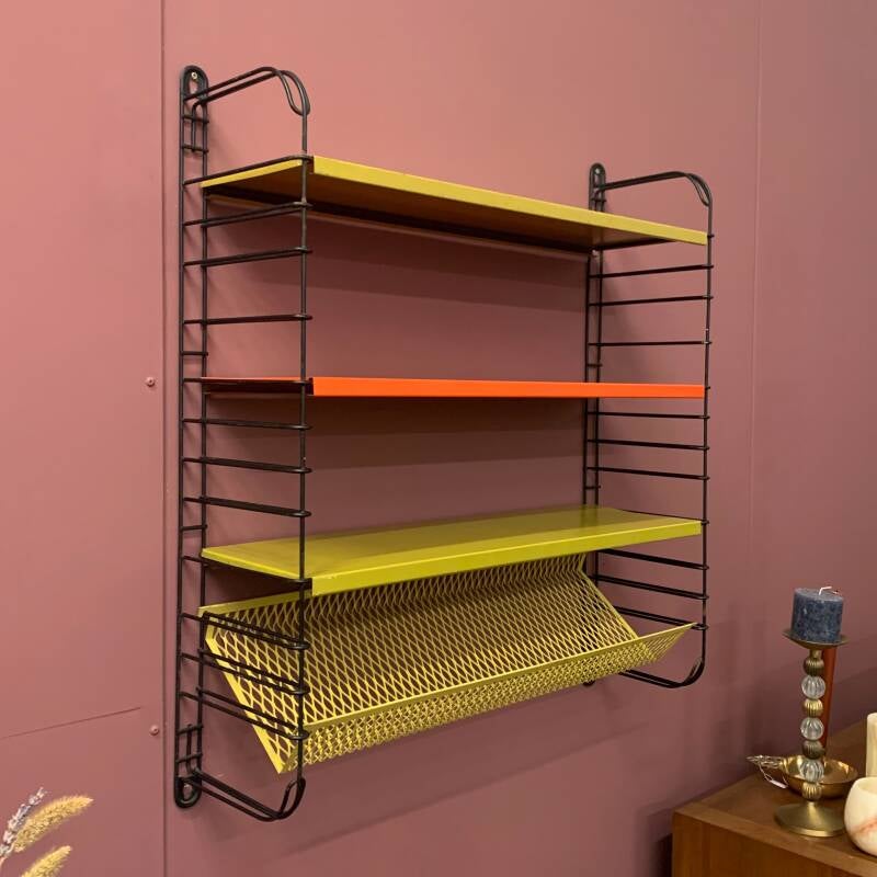 Vintage Wandregal/Wandständer Tomado - 70er Jahre grün, orange