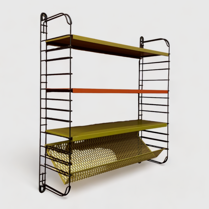Vintage Wandregal/Wandständer Tomado - 70er Jahre grün, orange