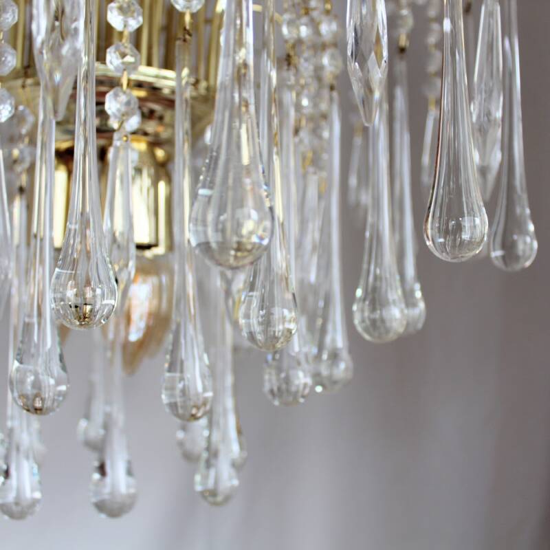 Vintage teardrop lamp - transparant, goud