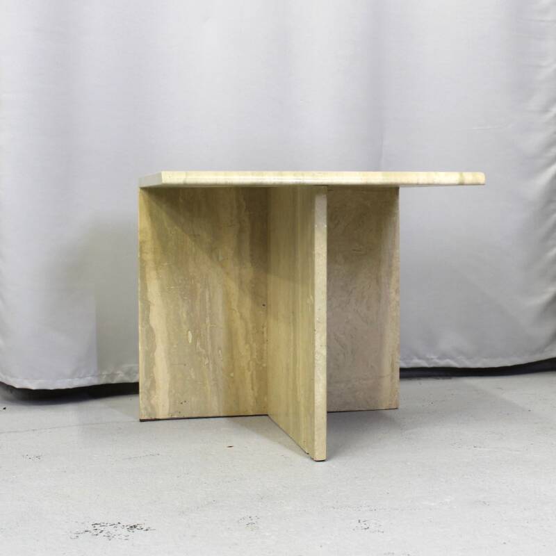 Vintage travertin bijzettafel