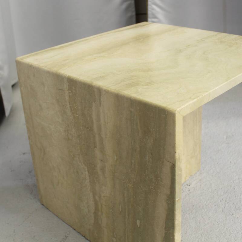 Vintage travertin bijzettafel