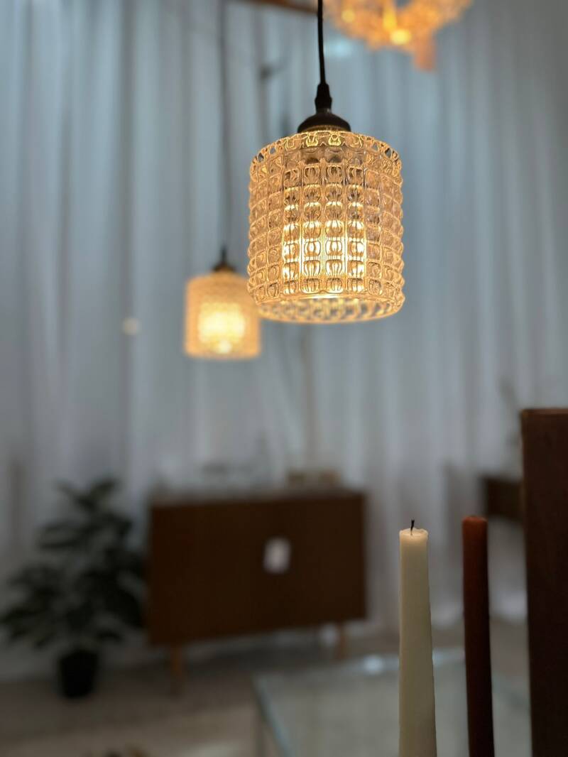 Vintage hanglamp Kaiser Leuchte - glas | 00964
