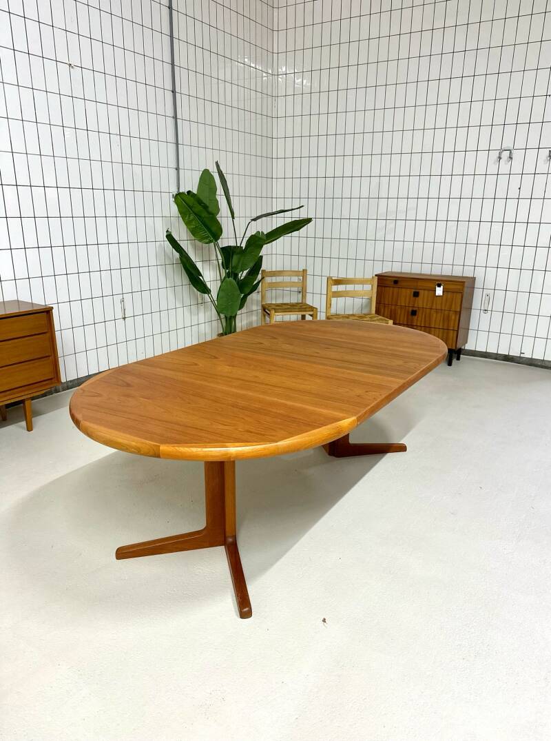 Vintage uitgeschuifbare ronde eettafel - Deens design Korup Stoefabrik Jaren '60 | 01073