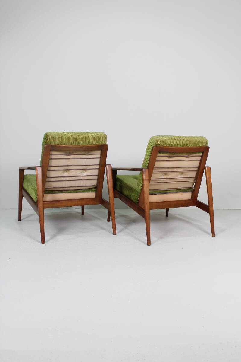 Vintage fauteuil, stoel - jaren '60, groen | 01397