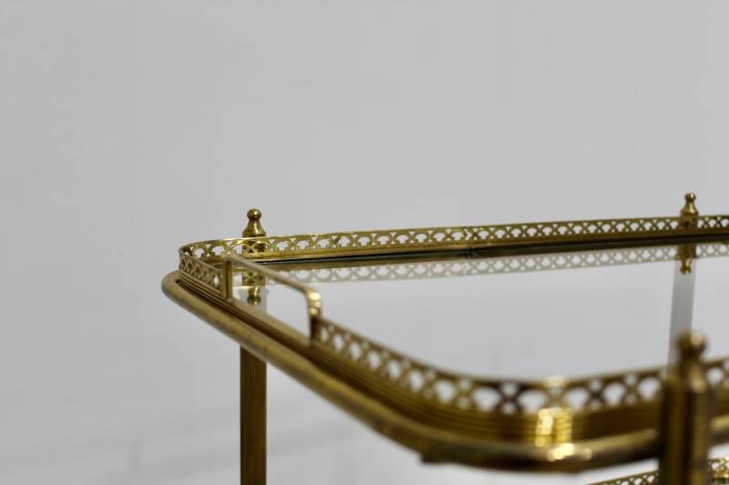 Vintage bar cart, serving trolley - brass, 1950s | 01186