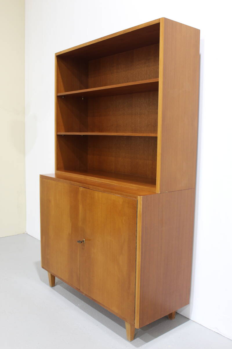 Vintage boekenkast, wandkast, highboard - tweedelig, jaren '60 | 01264
