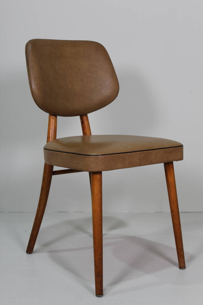 6x Vintage Esszimmerstühle – 60er Jahre, Kunstleder | 01402