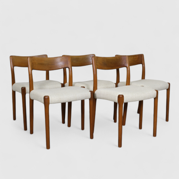 5x Vintage stoelen EMC møbler - teak, jaren '60 | 01389