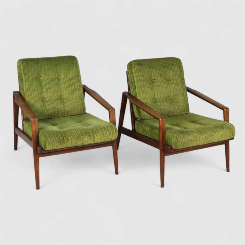Vintage fauteuil, stoel - jaren '60, groen | 01397
