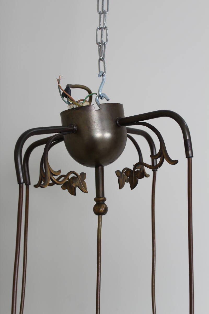 Vintage goldene Kaskadenlampe, Hängelampe - 70er Jahre