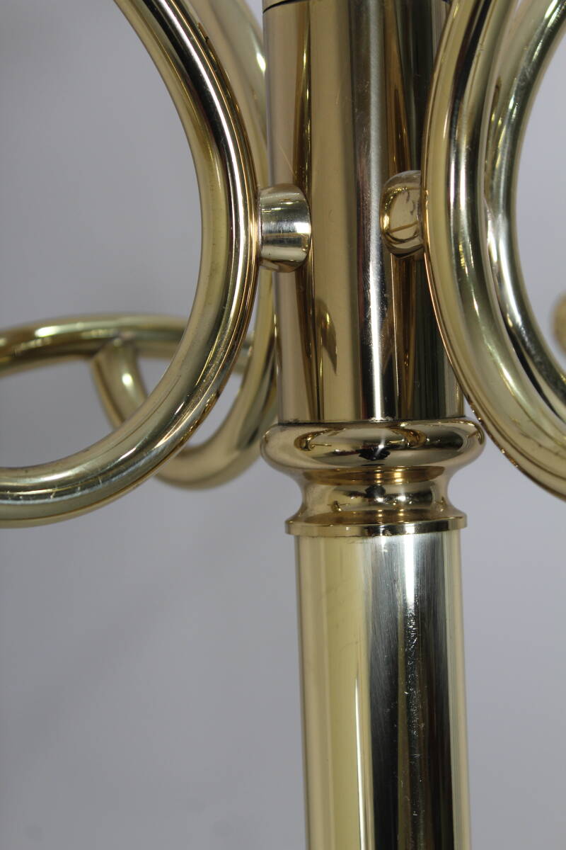 Vintage standing coat rack, wardrobe - brass, marble | 01392
