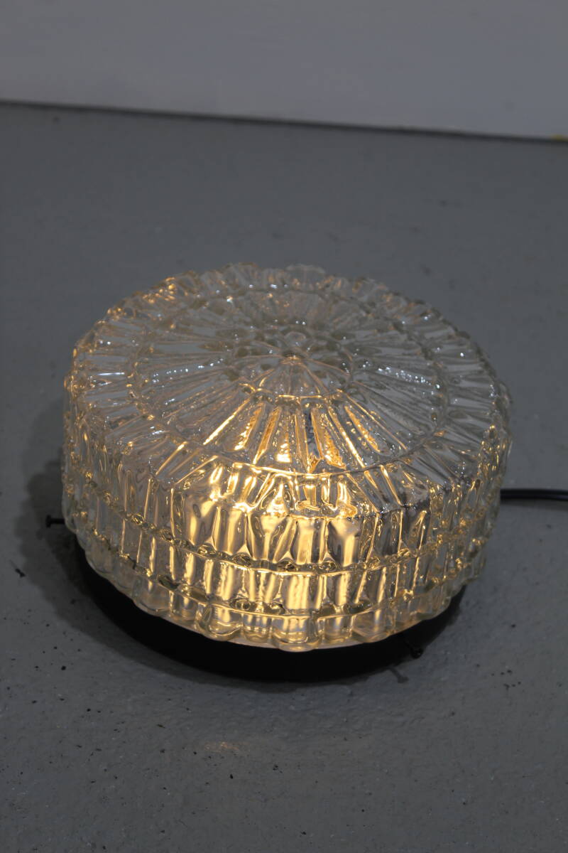 Vintage ceiling lamp, wall lamp - bubbles, pressed glass 70s | 01252 — With plug