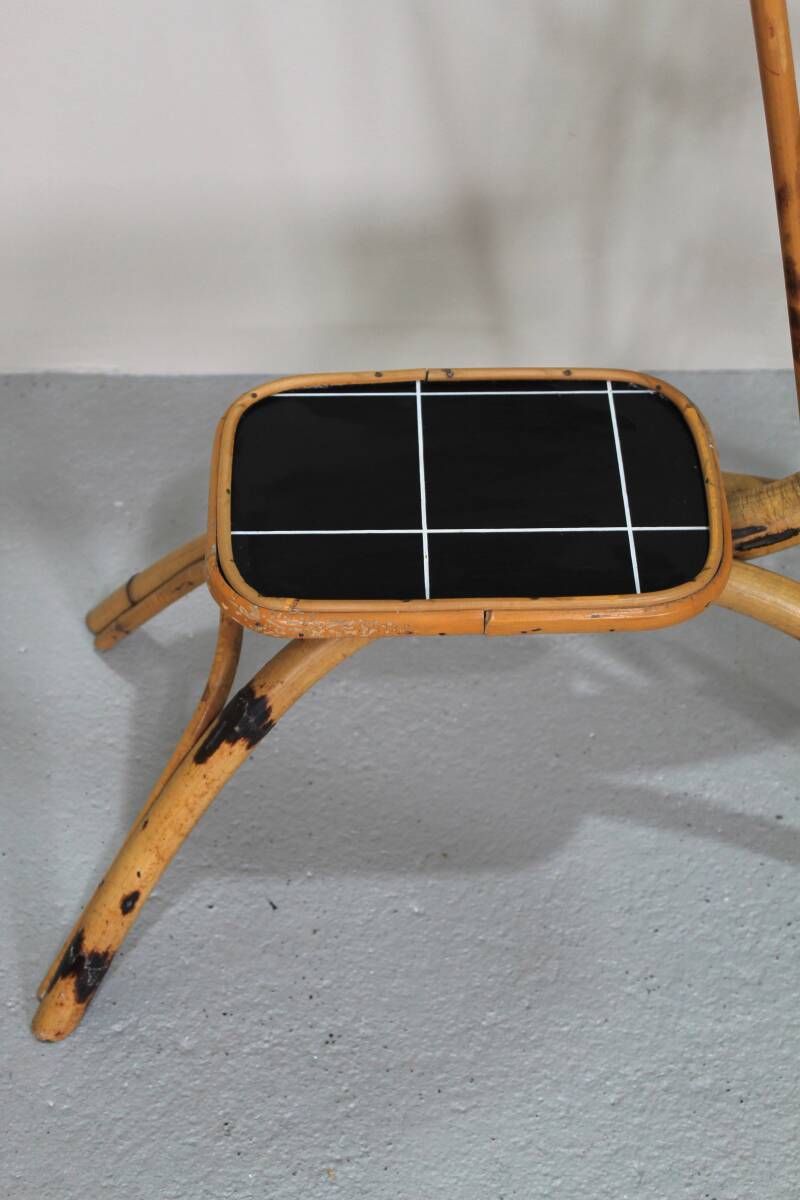 Vintage plantenstandaard, plantentafel jaren '60 - bamboe | 01293