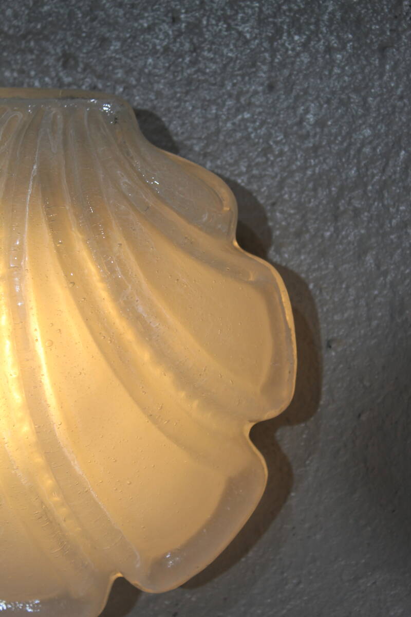 Vintage wandlamp schelp Glashutte Limburg | 01245 — Met stekker