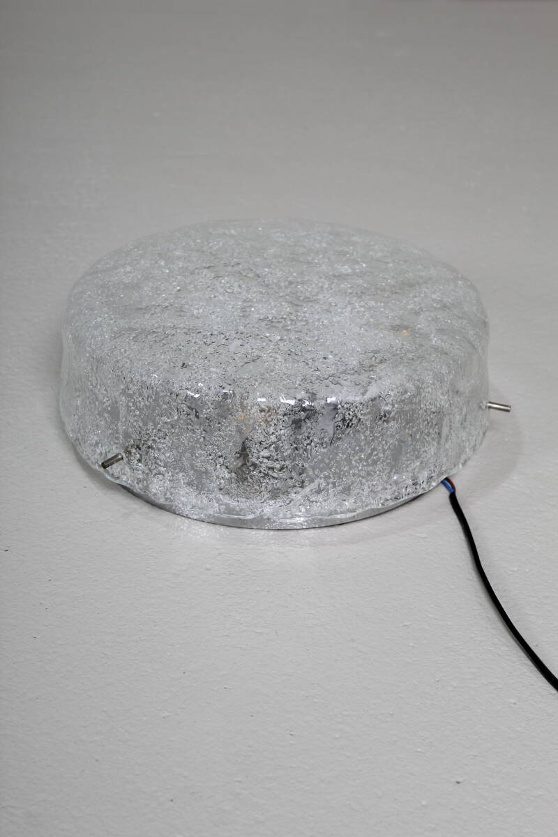Vintage plafondlamp, wandlamp Hillebrand - ice glass | 01390 — Zonder stekker