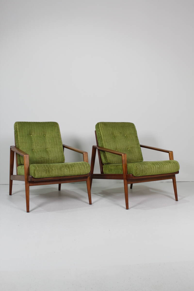 Vintage fauteuil, stoel - jaren '60, groen | 01397