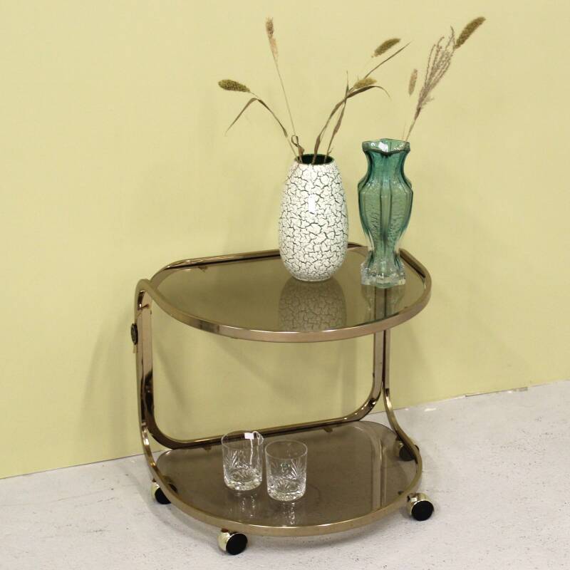 Vintage bijzettafel, verguld goud
