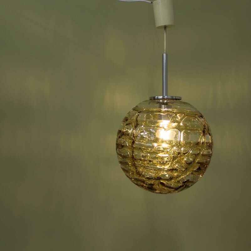 Vintage Doria bollamp - amberkleurig L