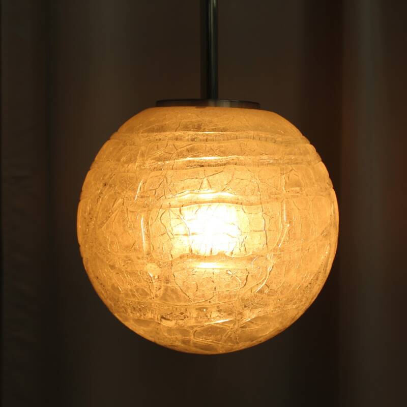 Vintage DORIA ball lamp - iced glass S