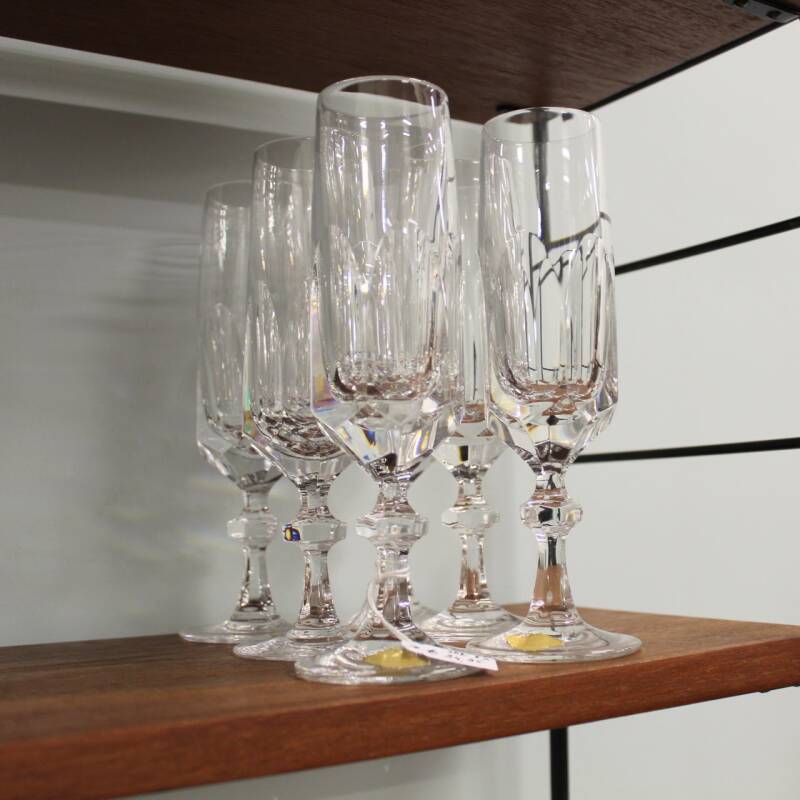 Vintage kristallen champagneglazen 6x